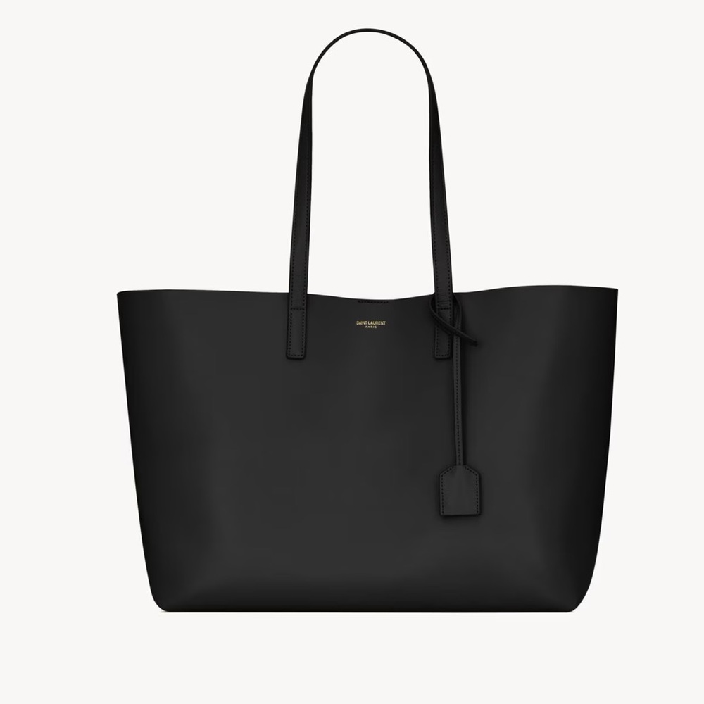 Saint Laurent Calfskin Large Shopping Tote Black